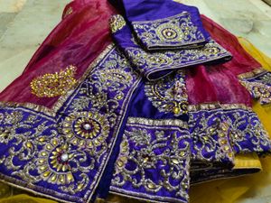 Soft Organza An Net Saree Double Colour Sare😍