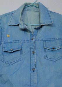 Denim Button-Up Top