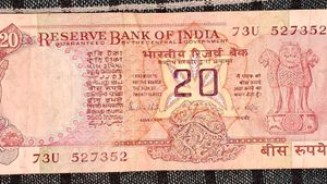 1980-90s vintage konark 20 rupee note