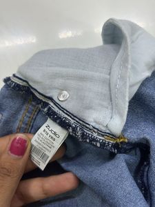 Unique Denim &amp; Plaid Mini Skirt