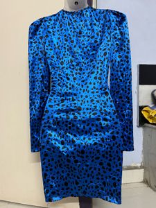 Pintrest Padded Blue Animal Print Dress