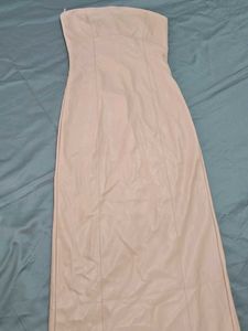 Faux Leather Strapless Dress