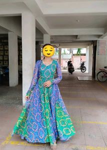Ethnic Net Bandhni Gown