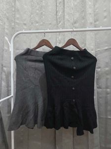 Cute Knit Button Skirt