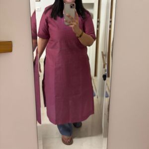 Magenta Printed Kurta Set