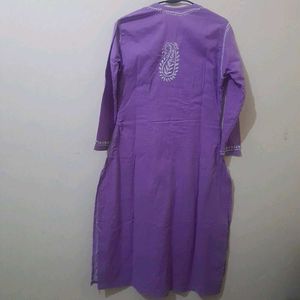 Chikankari Lavender Kurta