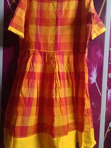 Orange Plaid Kurta / Onepiece dresses