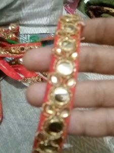 Red &amp; Gold Embellished Trim