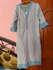 Blue White Kurti Very New Condition