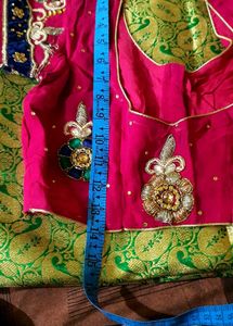 Beautiful heavy Rani pink saree