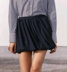 Zara Navy Blue Mini  Ballon Skirt