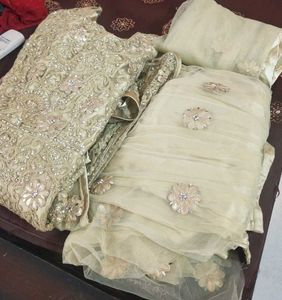 Embellished Embroidered Net Sharara Set
