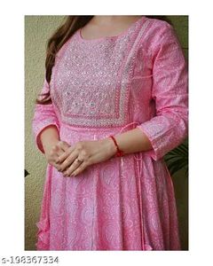 Loomster Women Cotton Anarkali Kurta Gown