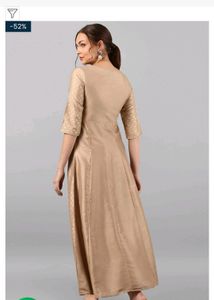 Janasya Beige Anarkali Kurti