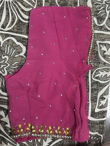 Magenta Embellished Saree - Festive Wear