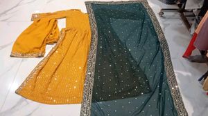 Elegant Mustard Anarkali Suit Set