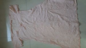 Peach Lucknavi embroidery salwar kurti