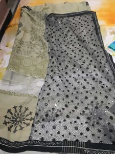 Pure Georgette Designer Saree With Blouse