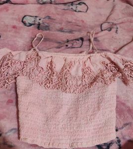 Baby Pink Off Shoulder Top