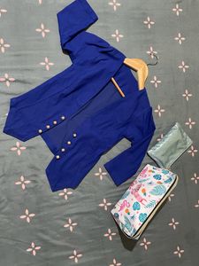 Women’s Blue Jacket With Golden buttons