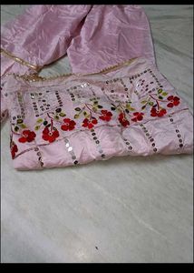 Pink Embroidered Kurta Set