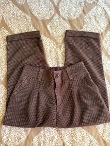 Brown Polka Dot Capris pants