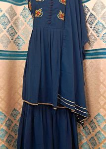 NEW Peacock Blue Sharara Set  Size 42&#34;