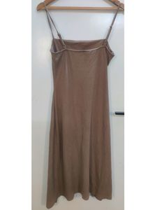 Brown/Khaki Wrap Design Dress