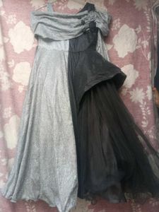 Silver and Black Prom Dress