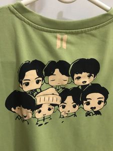 BTS Bangtan Army Korean T-shirt In Olive Green Colour With Logo