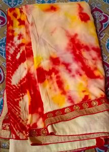 Pure Georgette Elegant Saree With Blouse