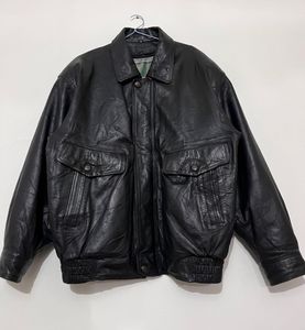 Vintage Leather Bomber Jacket