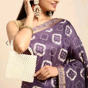 Purple Printed Saree