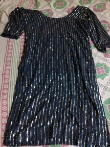 Navy Blue Sequin Salwar Kameez