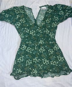 Floral Green Romper
