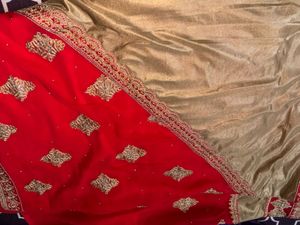 Elegant Red & Gold Saree