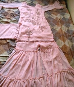 pink sharara full set
