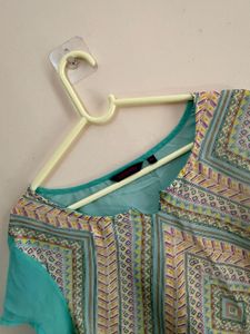 Azure Geometric Fusion Kurta