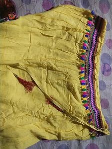 Yellow Embroidered Ethnic Skirt