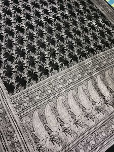 Vintage Black &amp; Silver Banarasi Silk Saree