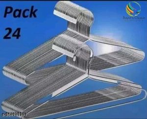 Steel Coat Pack of 24 Hangers, Metal