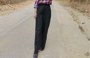 Wide Leg Black Trousers