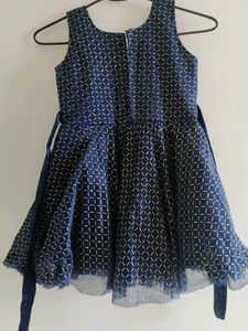 Blue Patterned Party Dress