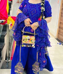 Beautiful Frill Dupatta Bandhej
