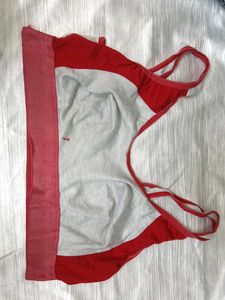 Red & White Bra