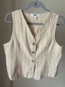 Beige Linen Waistcoat