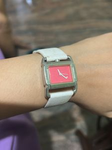 White Leather Strap Fastrack Watch