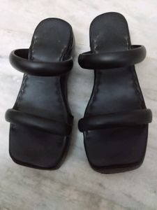 Black Square Toe Sandals