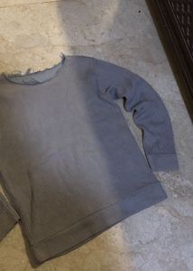 Ribbed Grey Long Sleeve Top