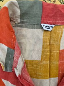 Abstract Print Button-Down Shirt